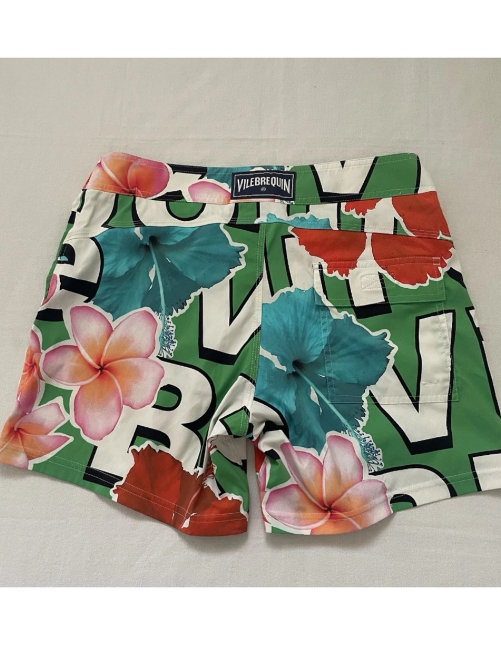 Vilebrequin Tailored Swim Shorts Mens L Floral Hibiscus Luxury Trunks Slim Fit